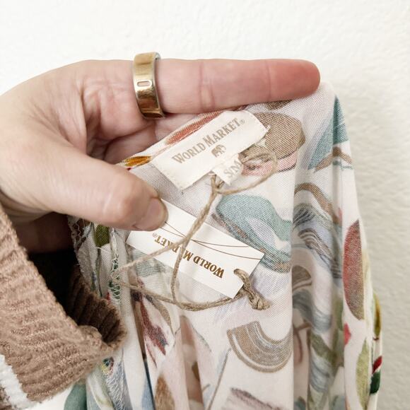 [World Market] Tropical Print Boho Oversized Jumpsuit NWT Size Small Medium S/M - Picture 12 of 12